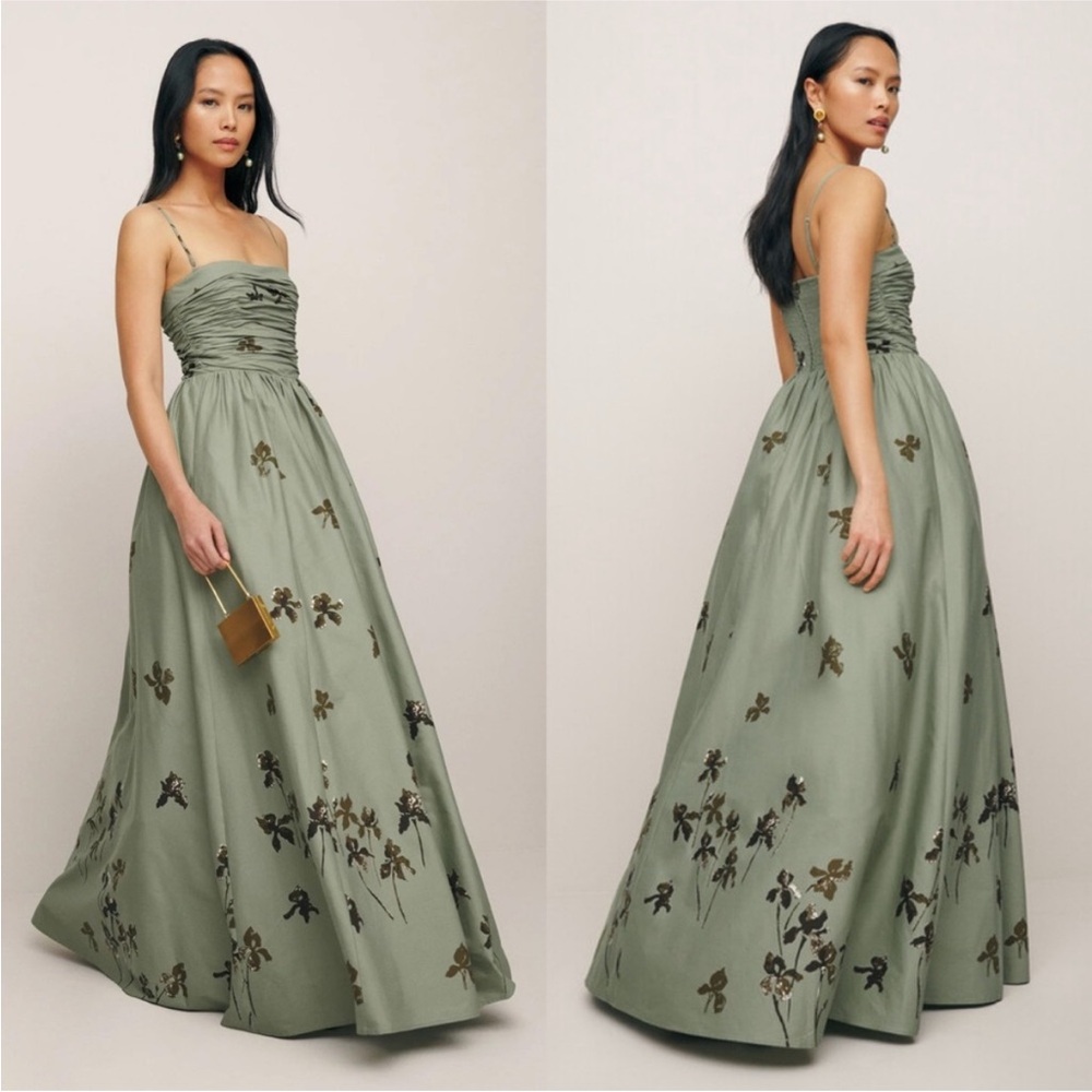 Reformation Kastoria Dress Iris Border